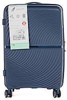 Середня пластикова валіза з полікарбонату 65L Horoso синій