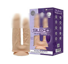 Фалоїмітатор з вібрацією SilexD Double Gusto Vibro Flesh (Model 1 size 8"&7") + LRS