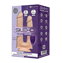 Фалоїмітатор з вібрацією SilexD Double Gusto Vibro Flesh (Model 1 size 8"&7") + LRS, фото 6