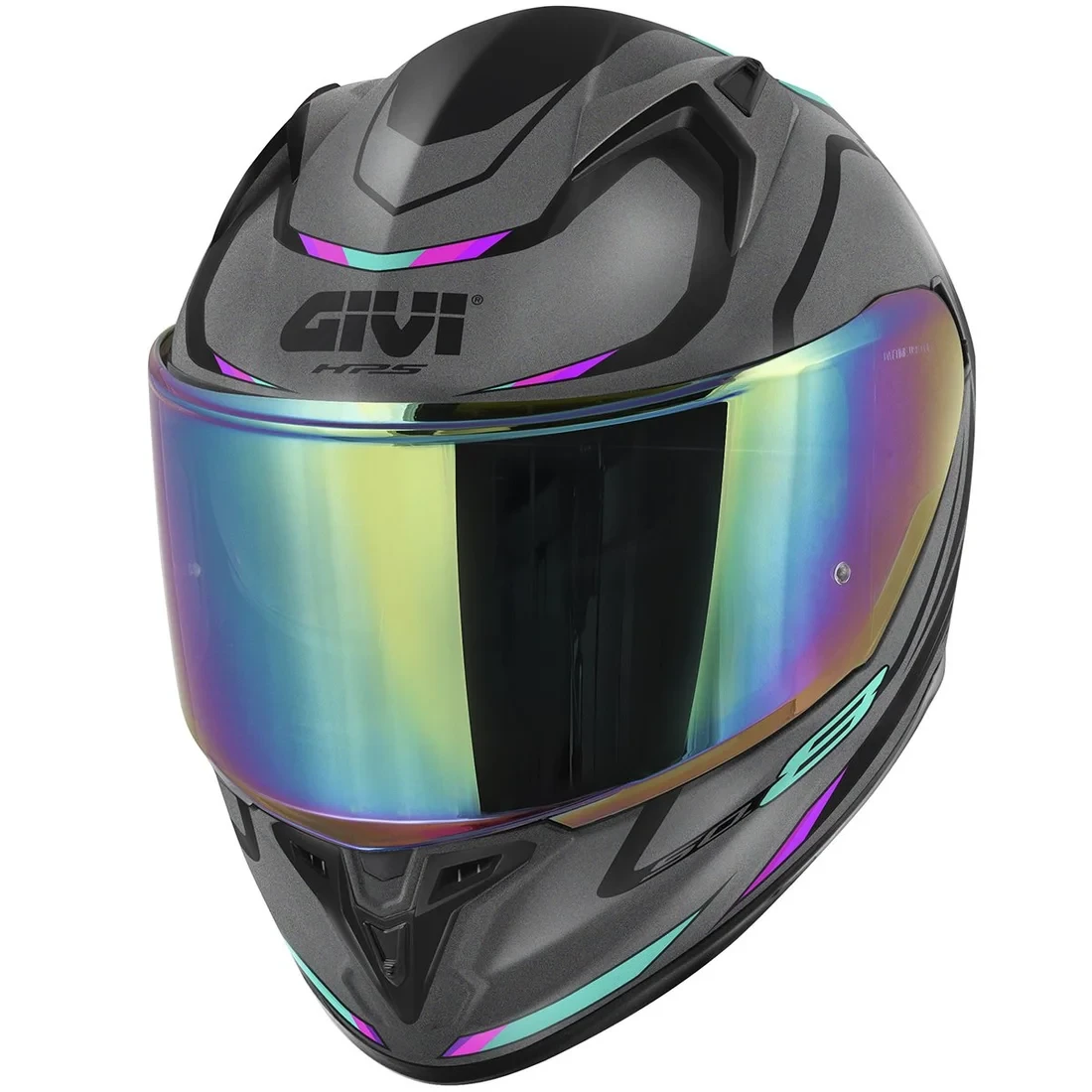 Мотошолом Givi 50.8 Mach 1 MATтитан-чорно-рожевий, фото 1