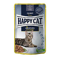 Влажный корм Happy Cat (Хеппи Кэт) Culinary Land-Ente с птицей для кошек (кусочки в соусе), 85 г