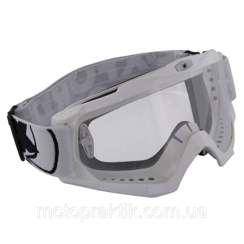 Oxford Assault Pro Goggle - Glossy White, Мотоочки / маска кросові (прозора лінза)