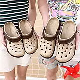 Крокси сабо унісекс шльпанці капці босоніжки коричнево-бежеві, фото 2