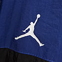 Чоловіча куртка вітровка Джордан чорно-синя Jordan спортивна повсякденна вільна куртка з капюшоном, фото 6