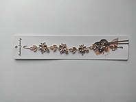 Гілочка прикраса в зачіску золотисті метелики 30 см зі стразами