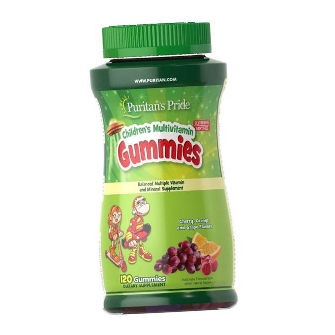 Мультивітаміни для дітей жувальні Puritan's Pride Children's Multivitamin Gummies 120 желейних цукерок, фото 1