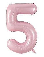 Фольгована кулька цифра «5» рожева 32 під гелій в уп.