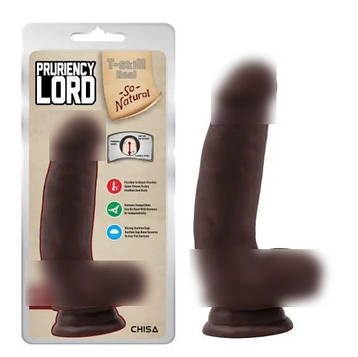 Фалоїмітатор темно-коричневий на присоску Pruriency Lord| Limon, фото 1