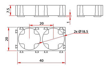 Кронштейн модульний для акумуляторів 18650 (подвійний), фото 4