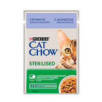 Cat Chow Sterilised консерва для стерилизованных кошек с ягненком и зеленой фасолью, 85 г - 85г