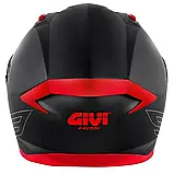 Мотошлем Givi 50.9 Solid  Matt Black чорно-червоний, фото 3