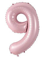 Фольгована кулька цифра «9» рожева 32 під гелій в уп.