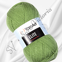 Акриловая зеленая пряжа YarnArt Elite (ярнарт элит) 69 оливковый