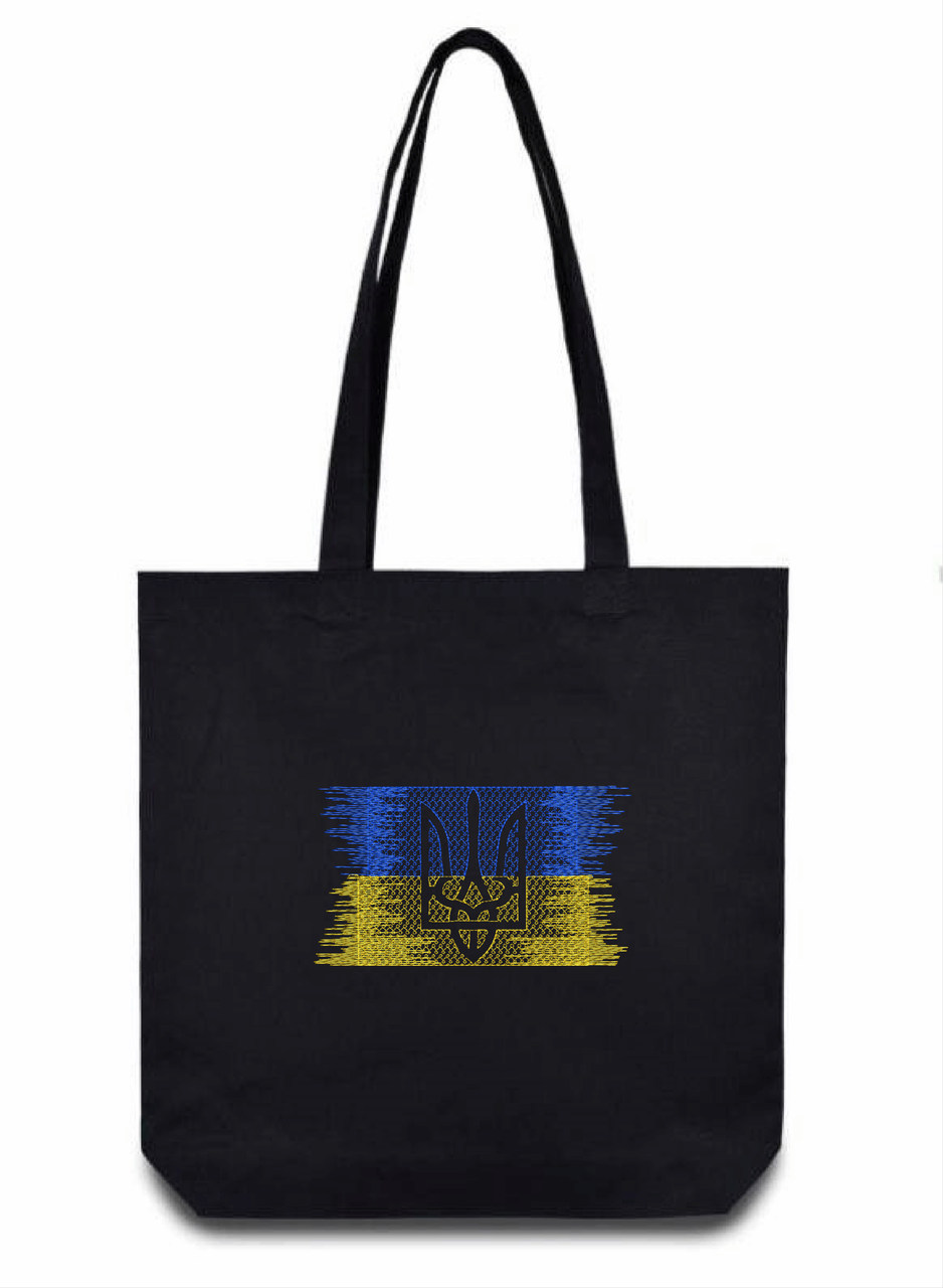 Шопер з вишивкою Герб Чорний, фото 1