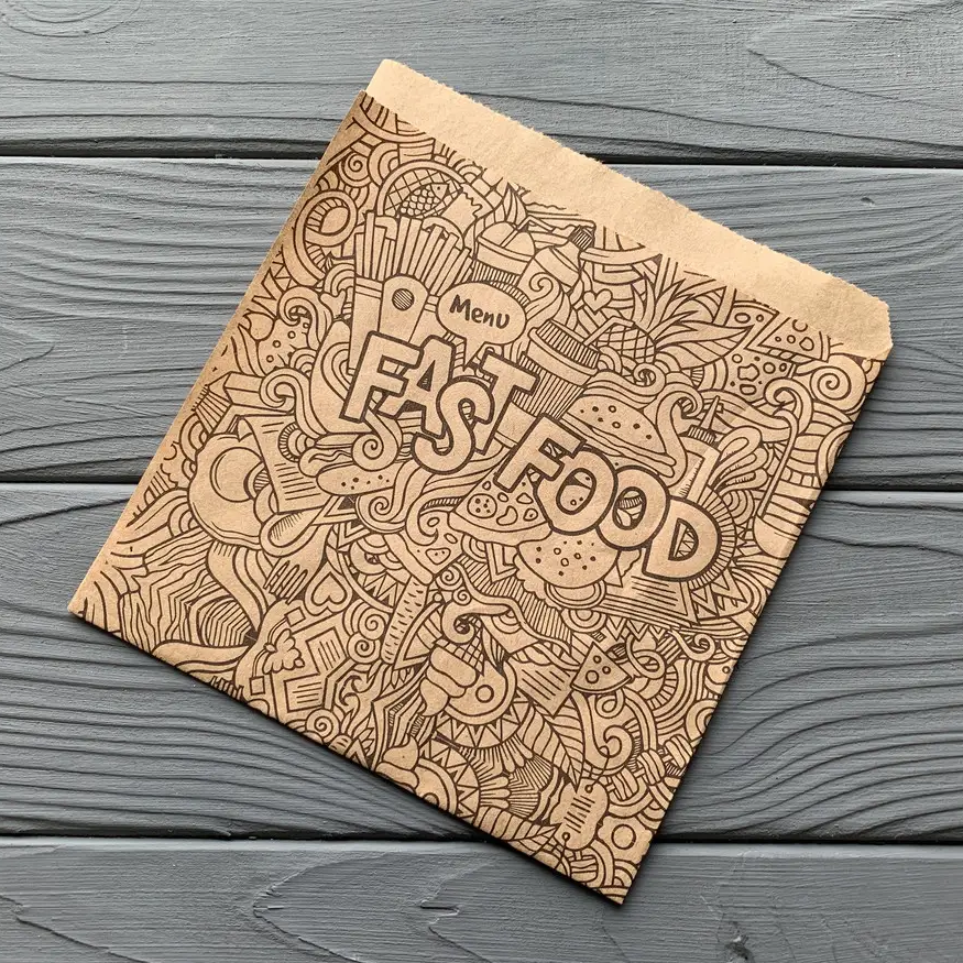 Куточок Fast Food 140х140 мм. 40гр/м2 (середня жиростійкість) 66Ф, фото 1