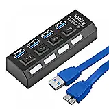 USB HUB Aspor 4USB/3.0- чорний, фото 4