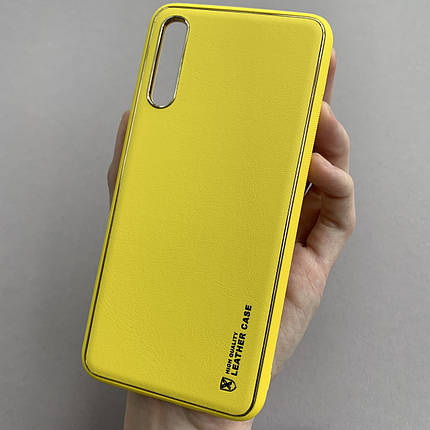 Чохол для Samsung Galaxy A50s шкіряний матовий чохол на телефон самсунг а50с жовтий u9h, фото 1