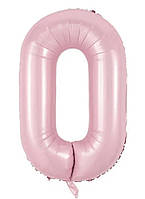 Фольгована кулька цифра «0» рожева 32 під гелій в уп.