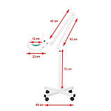 Лампа-лупа підлогова FS-645 з люмінесцентним підсвічуванням на штативі з коліщатками, 30 Вт., фото 3