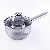 Ківш-сотейник 1.8 л з кришкою з нержавіючої сталі багатошарове дно Benson