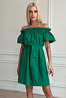 Сукня коротка Жіноча літня бавовняна зелена 3417-02