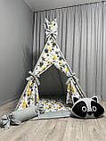 Вігвам для дітей Єнотики Повний комплект, вігвам для хлопчика, дитячий намет, дитячий вігвам, дитяча палатка, дитяча палатка, фото 6