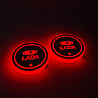 Підсвітка в підсклянник із логотипом LADA з датчиком світла на акумуляторі, фото 2