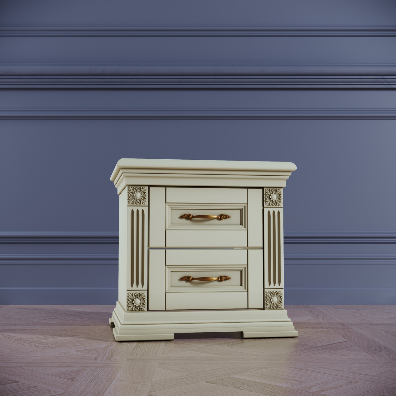 Тумба прикроватная деревянная Франческа тумбочка в спальню на 2 ящика ...