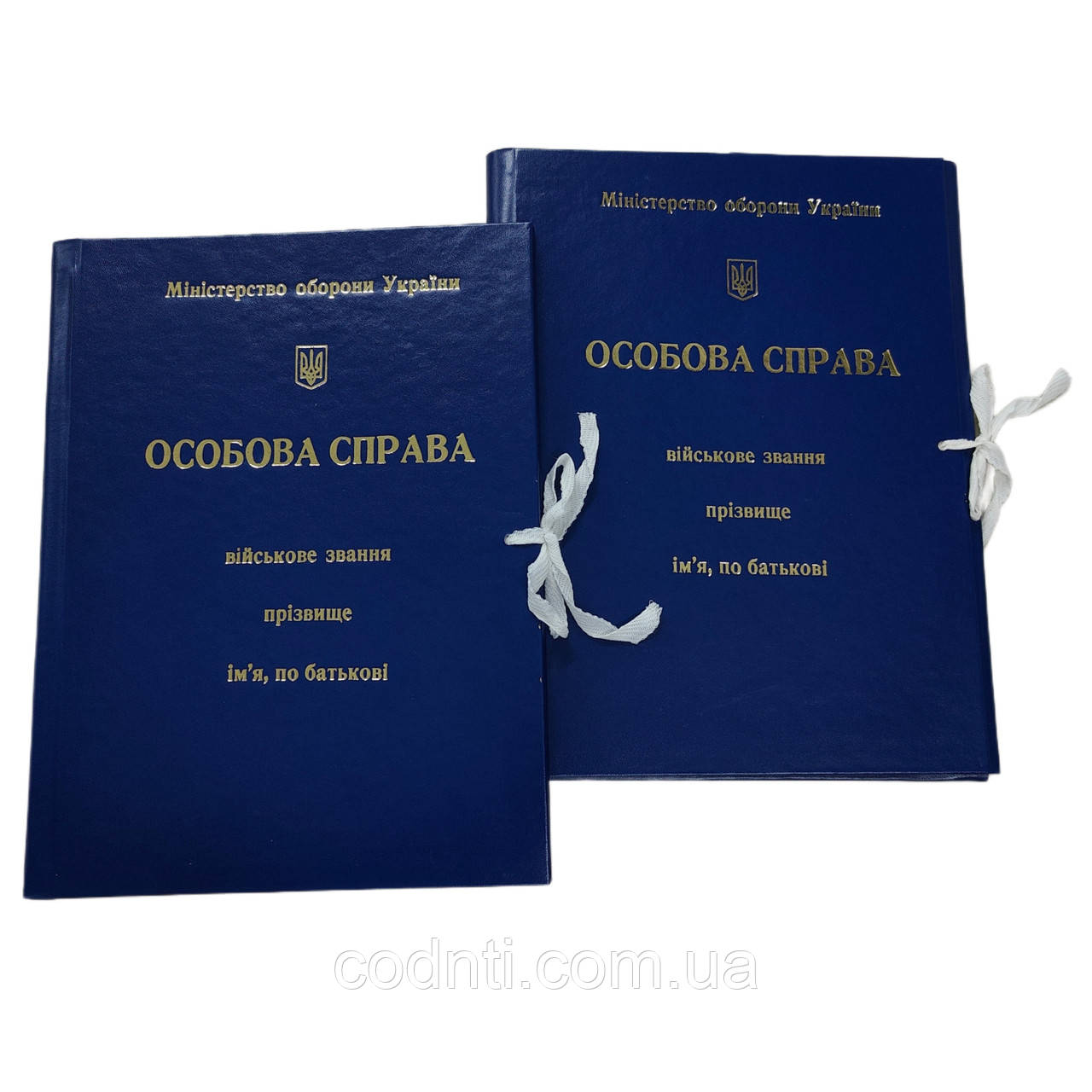 Папка Особова справа для Міністерство оборони України синя бумвініл (з тисненням) на зав'язках висота корінця 30 мм