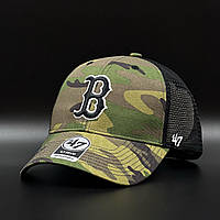 Оригінальна камуфляжна кепка з сіткою 47 Brand MLB Boston Red Sox Trucker