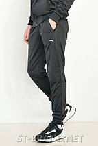 М-2XL. Чорні чоловічі спортивні штани на манжеті із трикотажу лакости, практичні та зносостійкі, фото 3