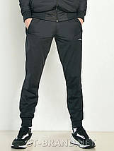 46,48. Практичні та зносостійкі чоловічі спортивні штани з манжетами, трикотаж лакост - чорні, фото 5