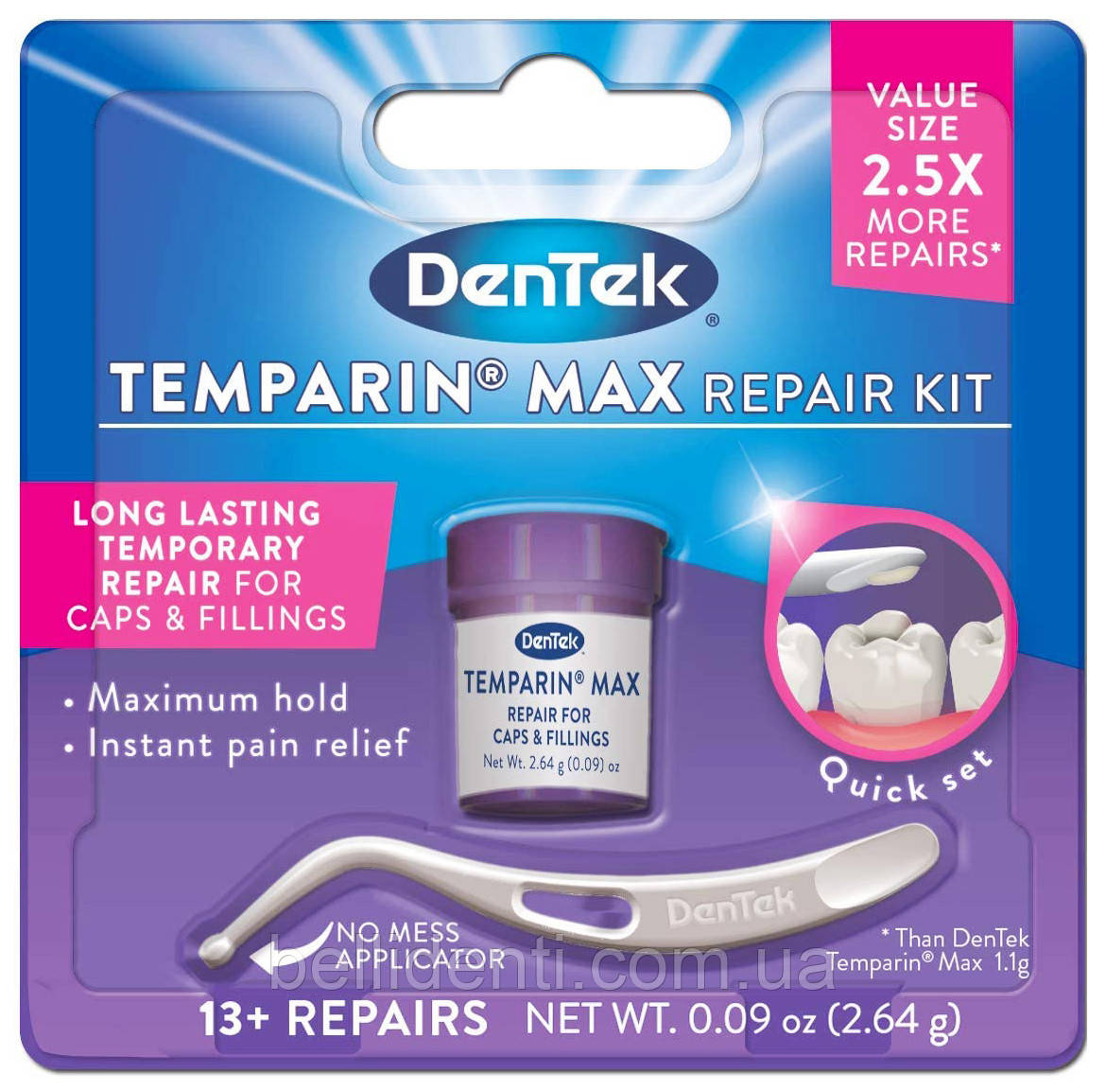 Набір DenTek Temparin Max для тимчасового відновлення пломб, коронок або вкладок