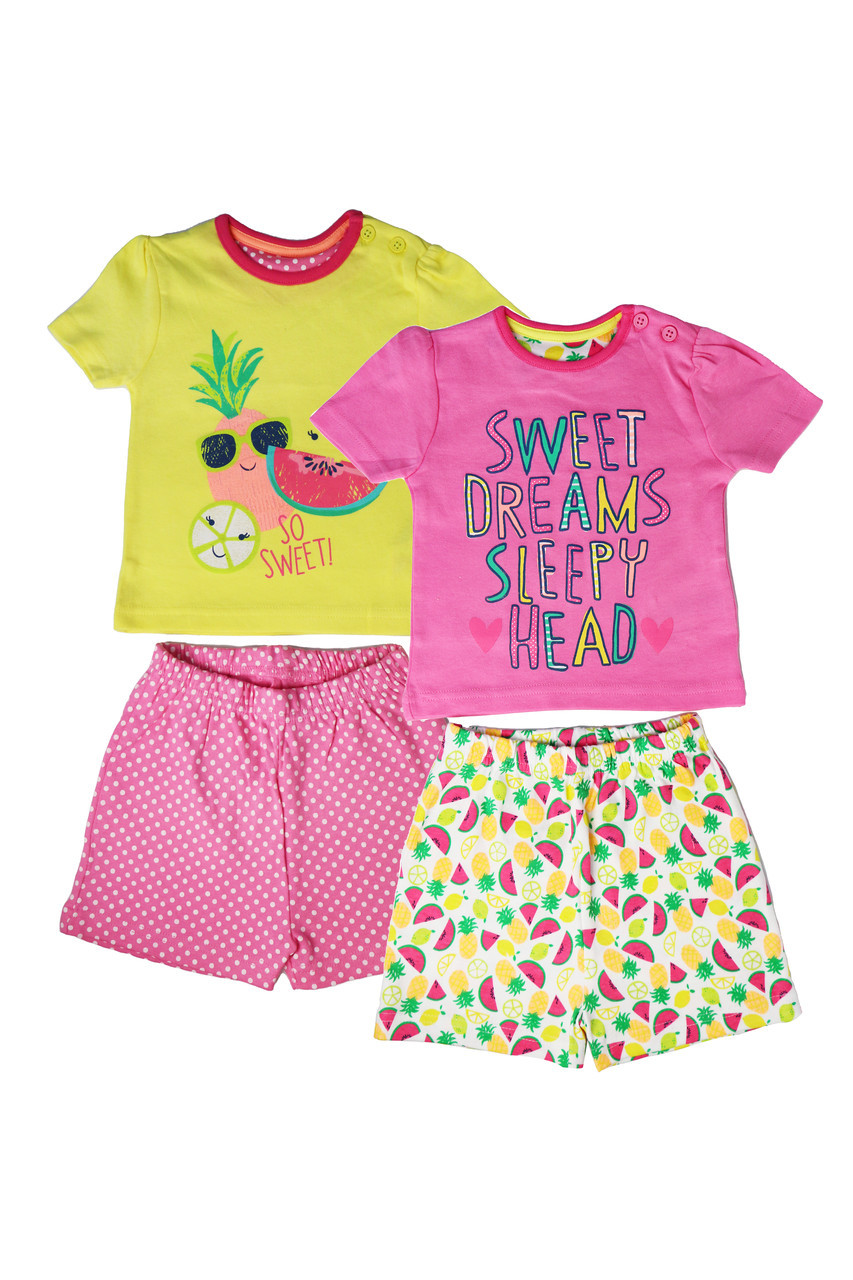 Набір літніх піжам для дівчинки 2 шт 86 жовтий-рожевий Primark, 86