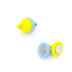 Замок магнітний Куля 8 мм Синьо-жовтий яскравий 1 шт.