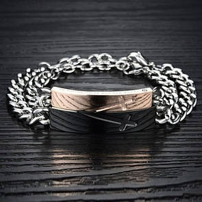 Парні браслети для закоханих з нержавіючої медичної сталі "Єдність стихій"