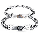 Парні браслети для закоханих з нержавіючої медичної сталі "З'єднання Сердець", фото 2