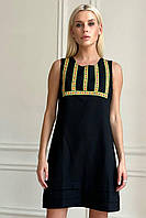 Платье мини женское летнее льняное 3416-01 черный