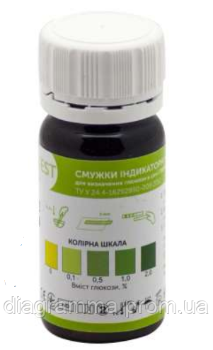 Тест-смужки Норма Глюкотест №25 для визначення вмісту глюкози в сечі