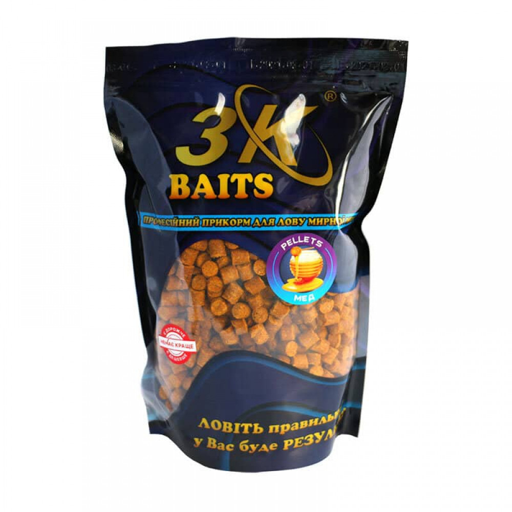 Пелетс 3k Baits Pellets 8mm Мед 800g, фото 1