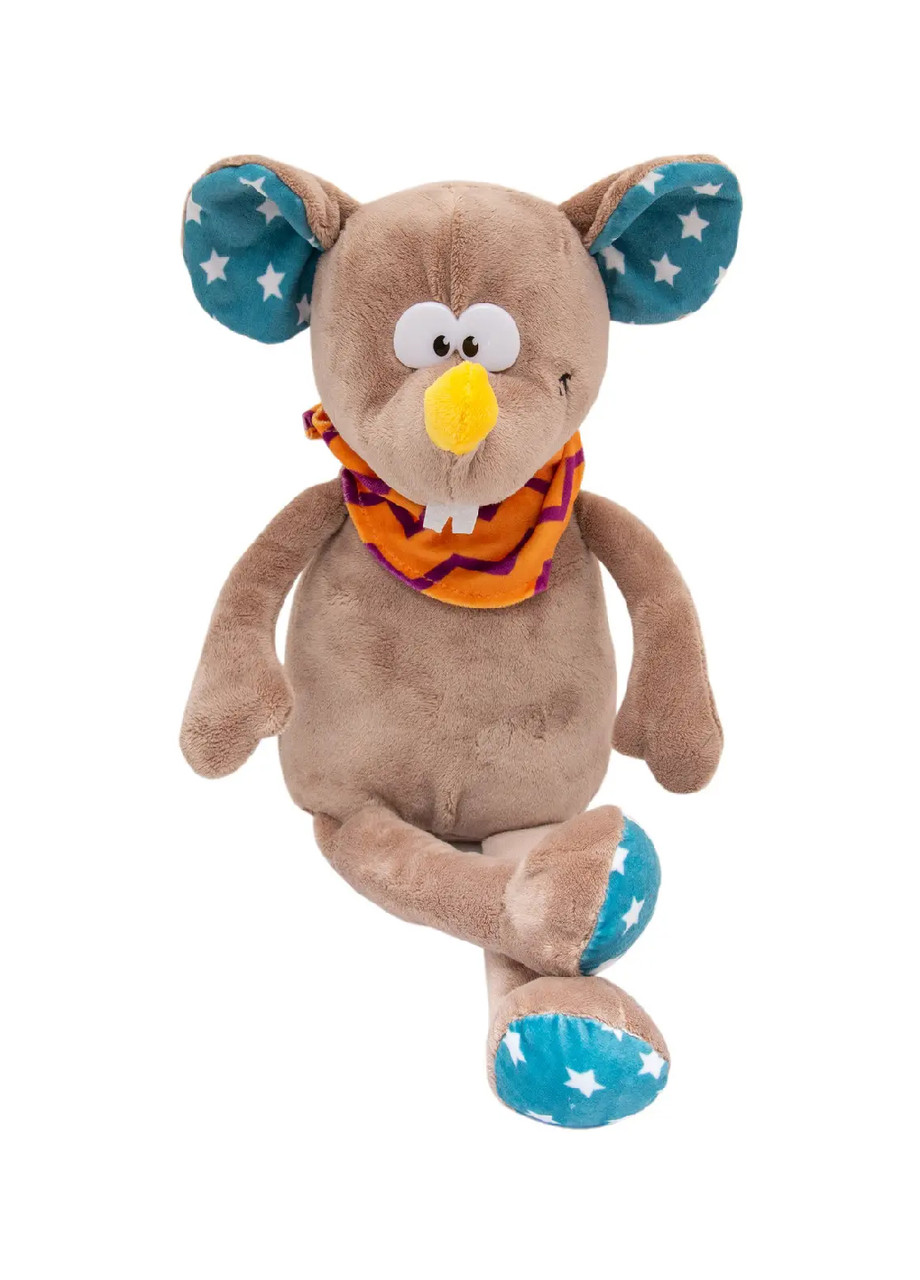 Б/В М"яка іграшка - Мишка з хустинкою бежевий - різнокольоровий Devilon