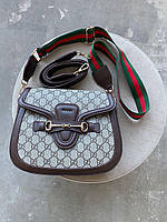 Женская сумка Гуччи серая Gucci Lady Web Gray