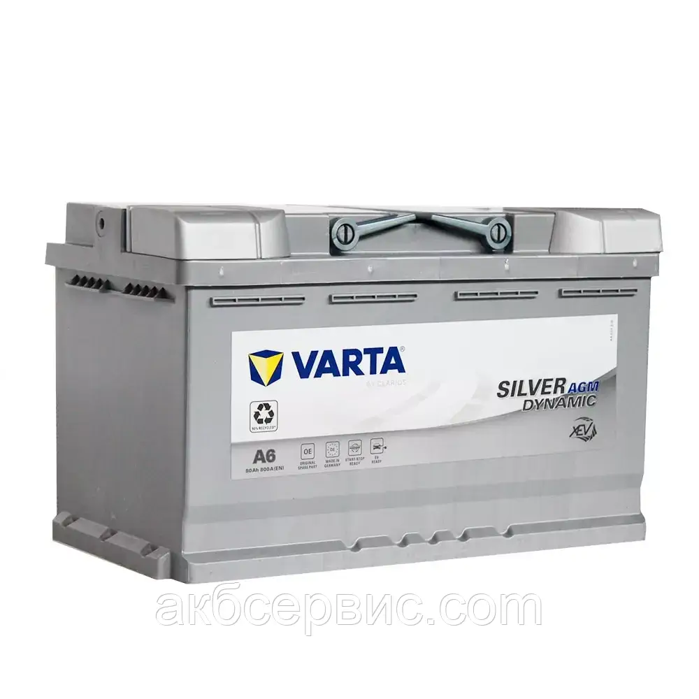 Акумулятор автомобільний Varta 6СТ-80 Silver Dynamic AGM (A6)