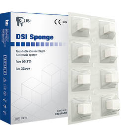 DSI Sponge Plus — гемостатична колагенова губка 32 шт. колапол альванес альвостаз