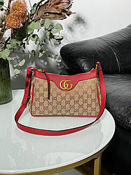 Жіноча сумка Гуччі червона Gucci Aphrodite Shoulder Bag Red Textile