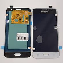 Дисплей для мобільного телефону Samsung J1 2016/моделі j120, білий, з тачскріном, OLED