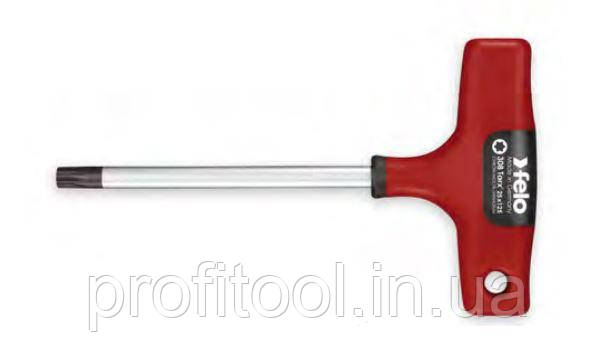 Викрутка Т-подібна FELO Torx T15, 2-х компонентна ручка, хромована, L-125 мм. (30815380)