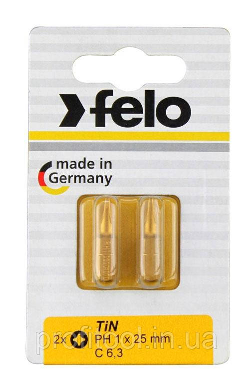 Біта FELO PH1х25 мм TIN, 1/4", С 6,3, ВОХ (2 шт.) (02201067)