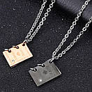 Парні кулони для закоханих з нержавіючої медичної сталі "Love Story", фото 2