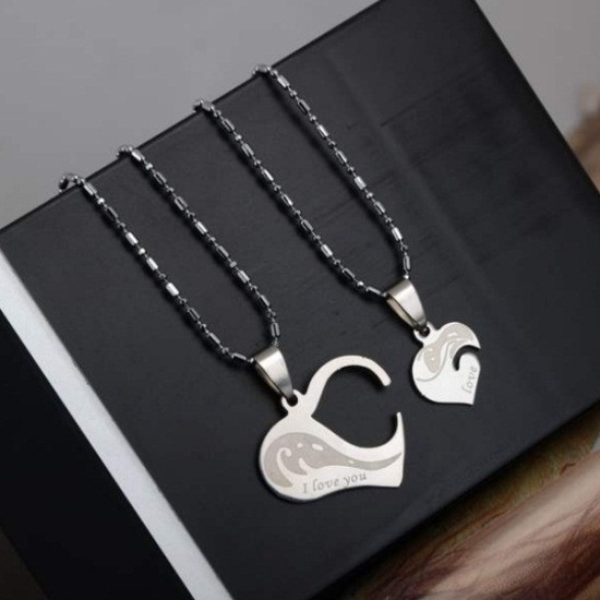 Парні кулони для закоханих з нержавіючої медичної сталі "Тільки кохання", фото 1